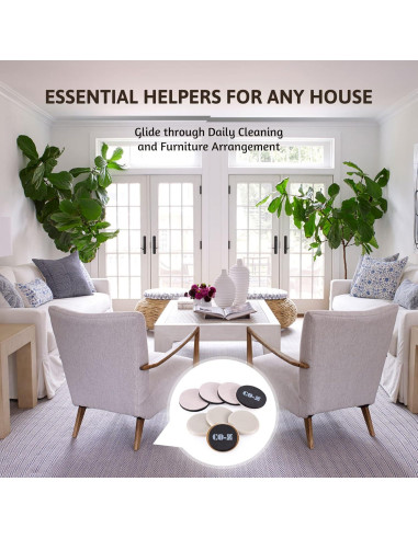 Deslizadores de Muebles CO-Z 8 Piezas 8.89 cm Fieltro y Plástico