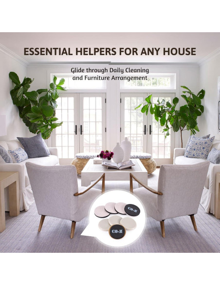 Deslizadores de Muebles CO-Z 8 Piezas 8.89 cm Fieltro y Plástico