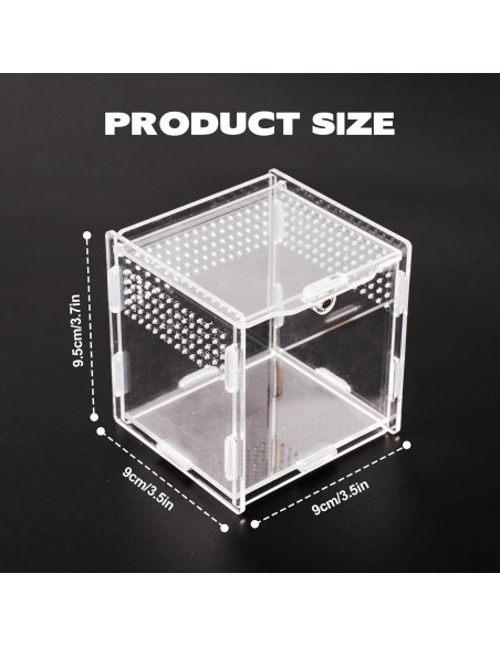 Terrario Acrílico Rislobx para Araña Saltadora 9.4x8.9x8.9 cm