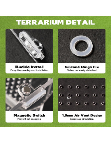 Terrario Acrílico Rislobx para Araña Saltadora 9.4x8.9x8.9 cm