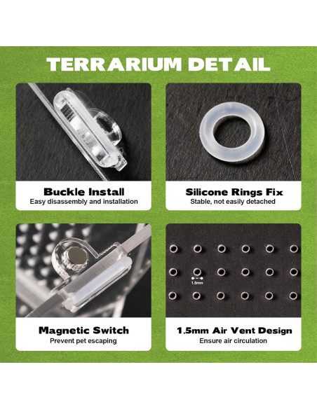 Terrario Acrílico Rislobx para Araña Saltadora 9.4x8.9x8.9 cm