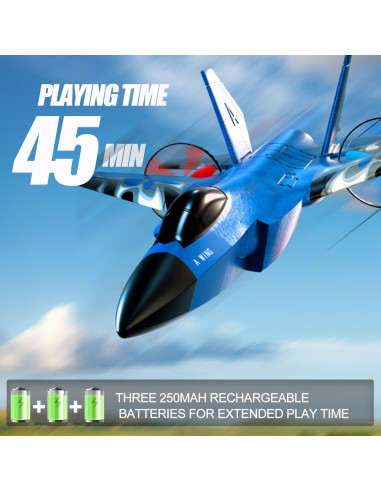 Avión de Combate RC Crohorizon HW39 Azul 2 CH para Niños 14+