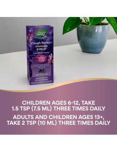 Jarabe Sambucus para la Tos Nature's Way 118 ml Inmunológico