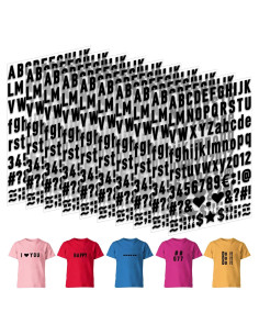 Juego de Letras Termoadhesivas Huimdery 1070 Piezas 2.54 cm Negro
