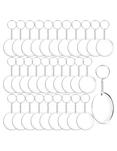 Duufin 108 Piezas Llaveros Acrílicos 5.08 cm Blanco