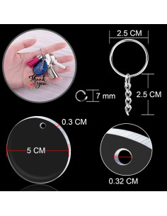 Duufin 108 Piezas Llaveros Acrílicos 5.08 cm Blanco 2