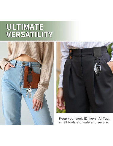 Porta Credenciales Retráctil HENYOUECS con Mosquetón - Paquete de 2