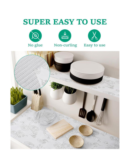 Forro de Cajón Antideslizante Insigoo Floral 30cm x 300cm