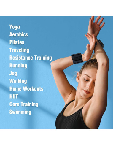 Pesas de Muñeca Ahape 0.45kg - Pulseras Ajustables para Entrenamiento