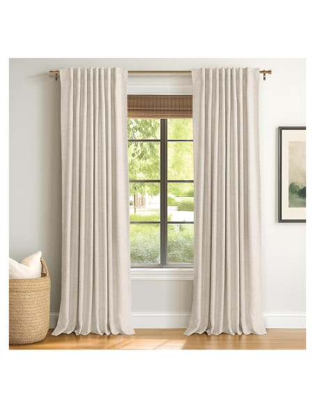 Cortinas Opacas INOVADAY 127x160 cm 2 Paneles Lino Crema Cortinas Opacas INOVADAY 127x160 cm 2 Paneles Lino Crema