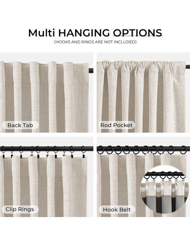 Cortinas Opacas INOVADAY 127x160 cm 2 Paneles Lino Crema