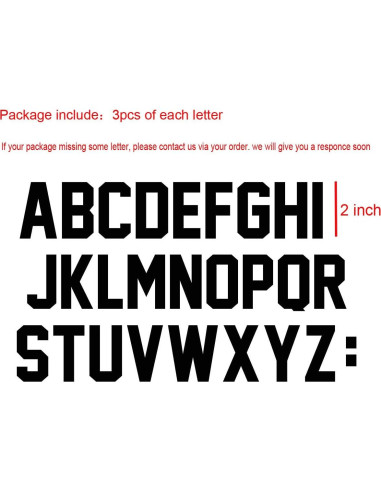 78 Letras Transferibles de Calor Fanbay 5.08 cm Negro