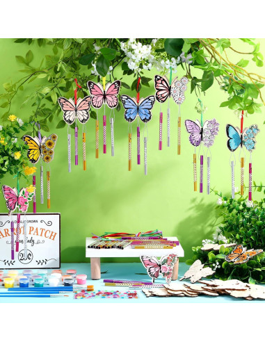 Kit de Campanas de Viento Colingmill 30 Piezas Mariposa DIY