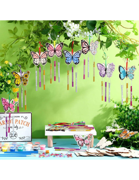 Kit de Campanas de Viento Colingmill 30 Piezas Mariposa DIY