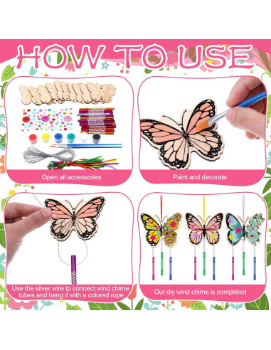 Kit de Campanas de Viento Colingmill 30 Piezas Mariposa DIY