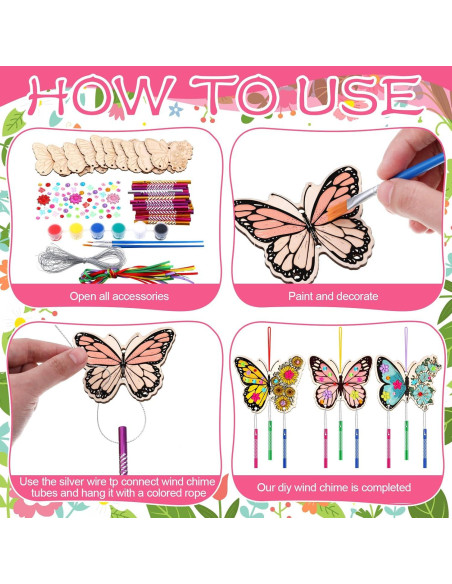 Kit de Campanas de Viento Colingmill 30 Piezas Mariposa DIY