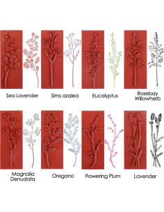 Set de 8 Sellos de Goma Rancco para Manualidades - Flores y Plantas 2