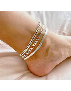 Pulseras de Tobillo DEARMAY Plata Esterlina S925 Impermeables 2