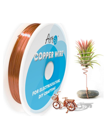 Alambre de Cobre Puro 16 AWG 18.29 m Art3d para Jardinería