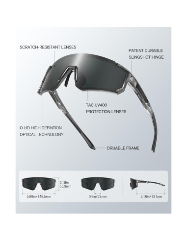 Gafas de sol deportivas polarizadas QALLY UV400 para hombres