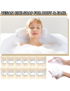 Jabón Vegano de Arroz 12PCS - Hidratante y Suave para Piel 2