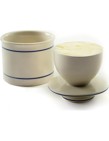 Butter Keeper Norpro Cerámica Esmaltada 10cm Blanco