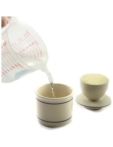 Butter Keeper Norpro Cerámica Esmaltada 10cm Blanco