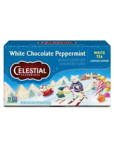 Bolsitas de Té Blanco Chocolate Blanco y Menta Celestial 20 Unidades