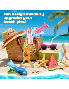 Paquete de 12 Clips para Toallas de Playa Autubin Jumbo Coloridos 2