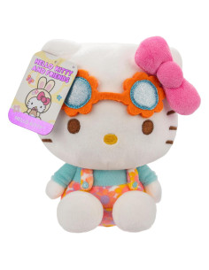 Peluche Hello Kitty 20 cm con Overoles Flores - Edición Limitada