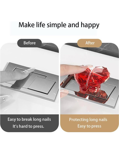 Botón de Presión Inodoro CIXVOEMK Rojo Transparente