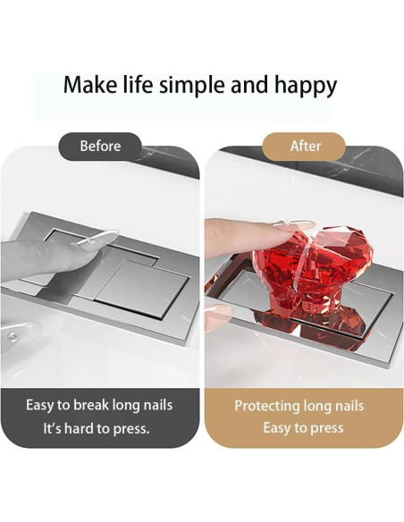 Botón de Presión Inodoro CIXVOEMK Rojo Transparente