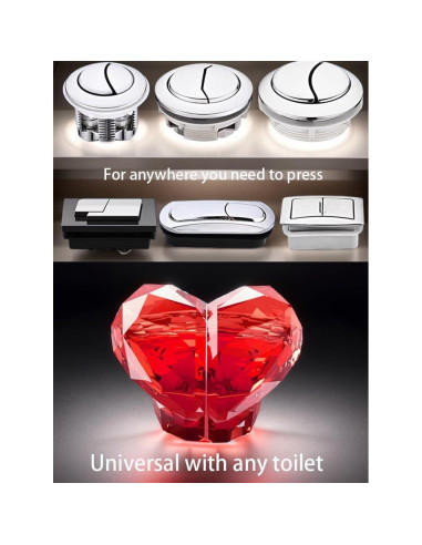 Botón de Presión Inodoro CIXVOEMK Rojo Transparente