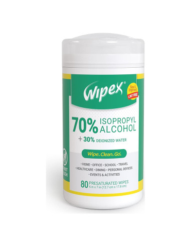 Toallitas de Alcohol Isopropílico Wipex 70% - 80 Unidades