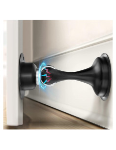 Tope de puerta magnético WINONLY acero inoxidable negro 1 paquete