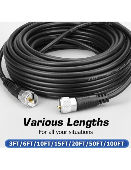 Cable Coaxial RG8X 0.91m RFAdapter PL259 Macho a Macho 50 Ohm