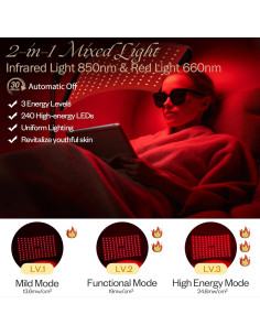 Lámpara de Terapia de Luz Roja LuxReyan 660nm 850nm con Soporte 2