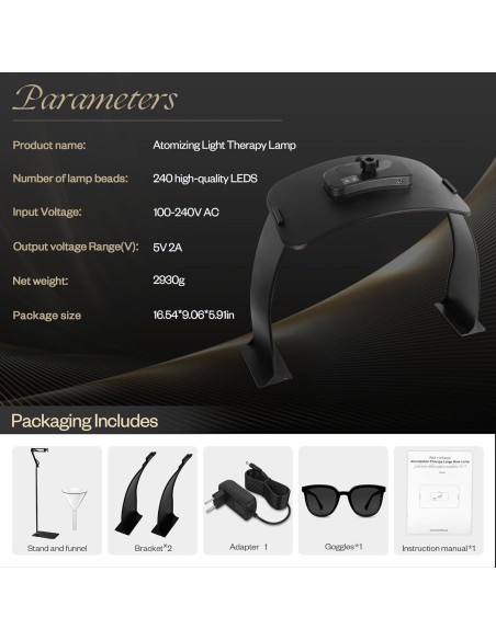 Lámpara de Terapia de Luz Roja LuxReyan 660nm 850nm con Soporte