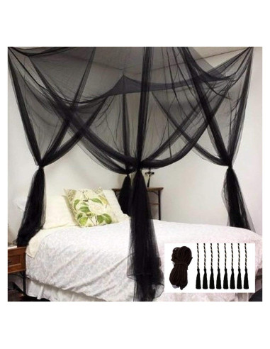Dosel de Cama Negro Comtelek 220x200x250 cm Mosquitera