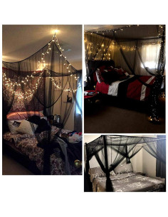 Dosel de Cama Negro Comtelek 220x200x250 cm Mosquitera 2