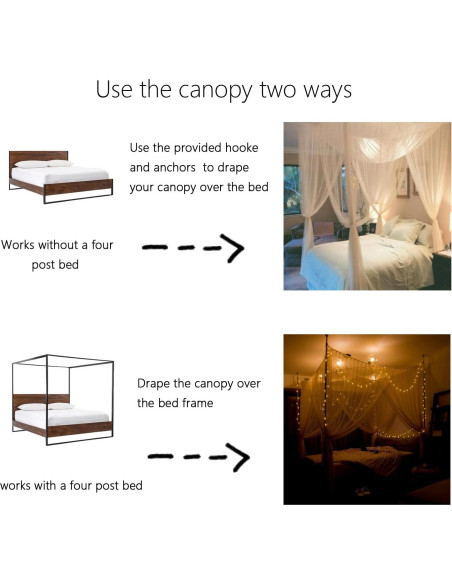 Dosel de Cama Negro Comtelek 220x200x250 cm Mosquitera