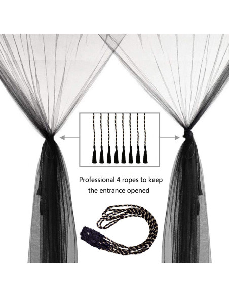 Dosel de Cama Negro Comtelek 220x200x250 cm Mosquitera