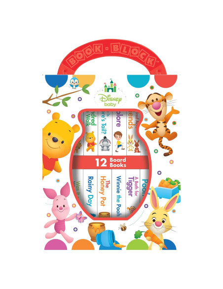 Disney Baby: Winnie the Pooh - My First Library - 12 Board Book Set - First Words, Counting, and More! - PI Kids
