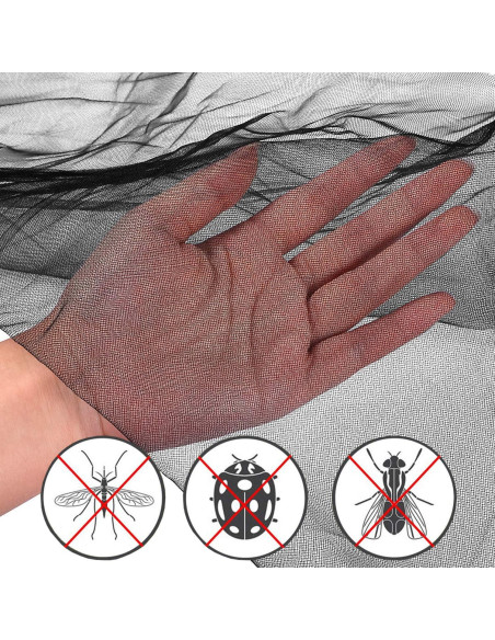 Dosel de Cama Negro Comtelek 220x200x250 cm Mosquitera