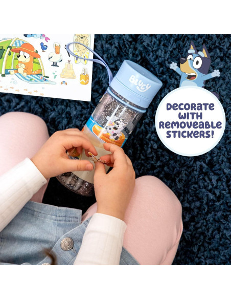 Botella de Agua Reutilizable Bluey 400 ml con Stickers Botella de Agua Reutilizable Bluey 400 ml con Stickers