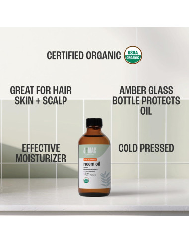 Aceite de Neem Orgánico J Mac Botanicals 118 ml Puro para Piel y Cabello