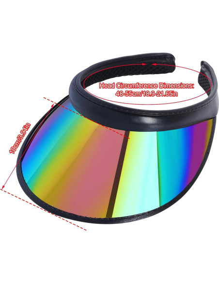 Paquete de 2 Sombreros Visera de Sol UV Iridiscente Unisex