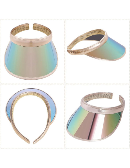 Paquete de 2 Sombreros Visera de Sol UV Iridiscente Unisex