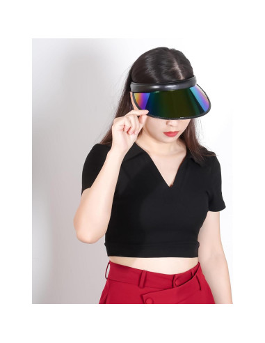 Paquete de 2 Sombreros Visera de Sol UV Iridiscente Unisex