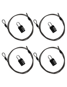 Cable de bloqueo de acero trenzado S SYDIEN 1.52 m negro (4 piezas)